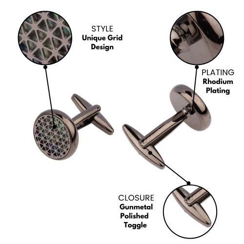 Gunmetal Formal Brass Cufflinks for Men