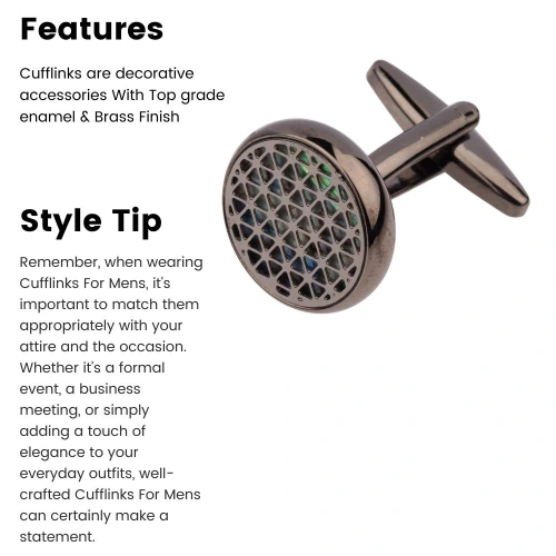 Gunmetal Formal Brass Cufflinks for Men