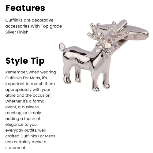 Silver Quirky Brass Cufflinks for Men