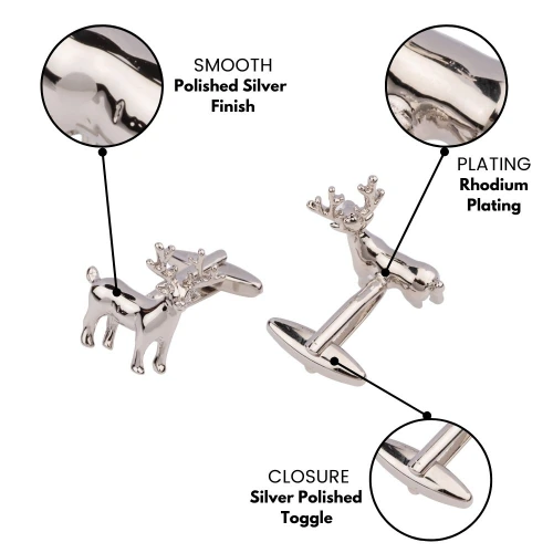 Silver Quirky Brass Cufflinks for Men