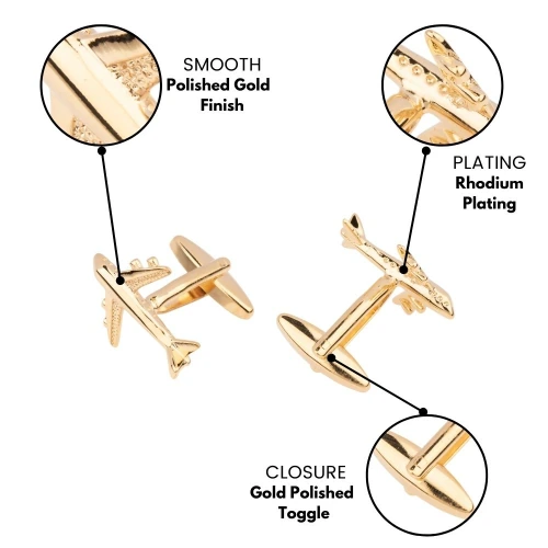 Gold Quirky Brass Cufflinks for Men