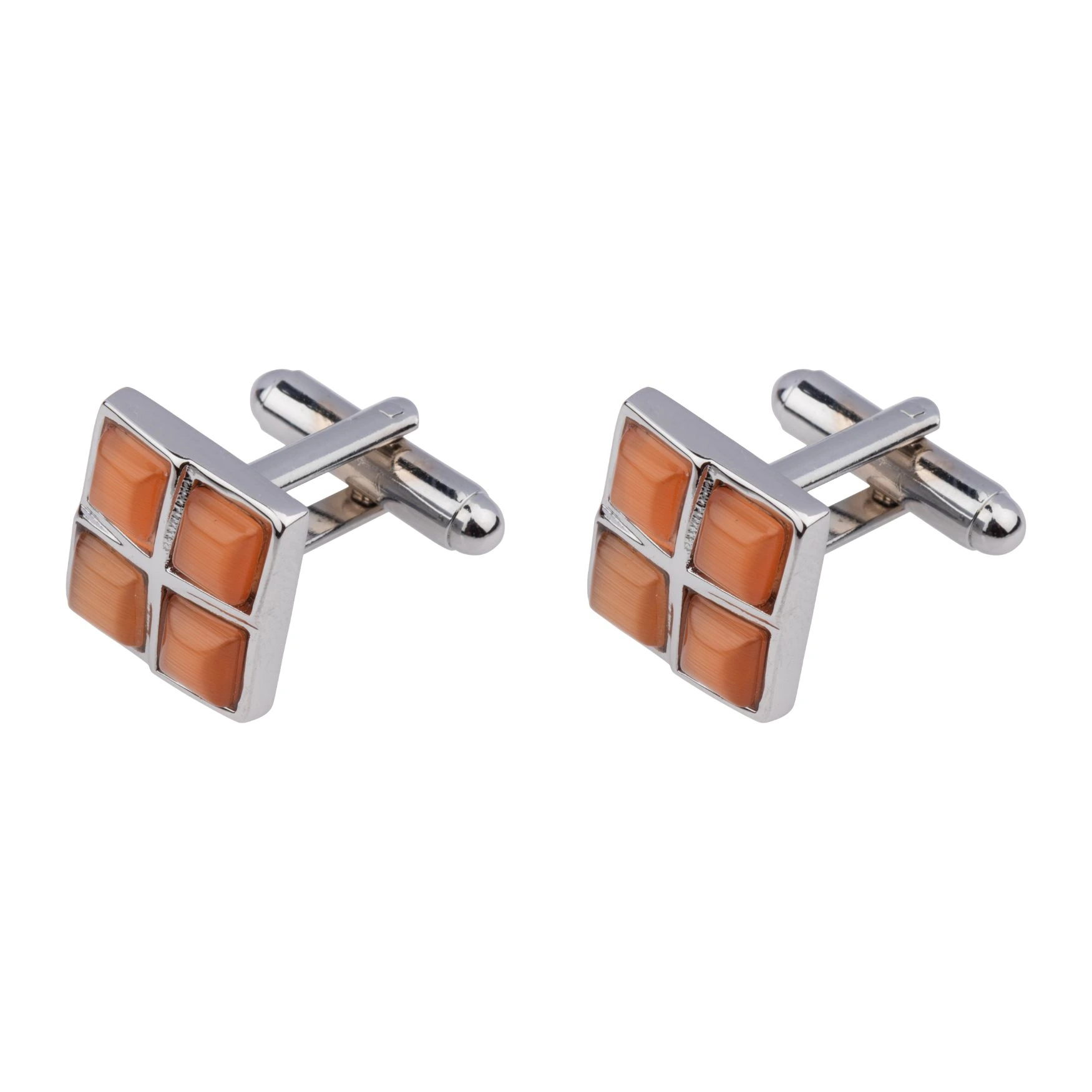 Orange Formal Brass Cufflinks for Men