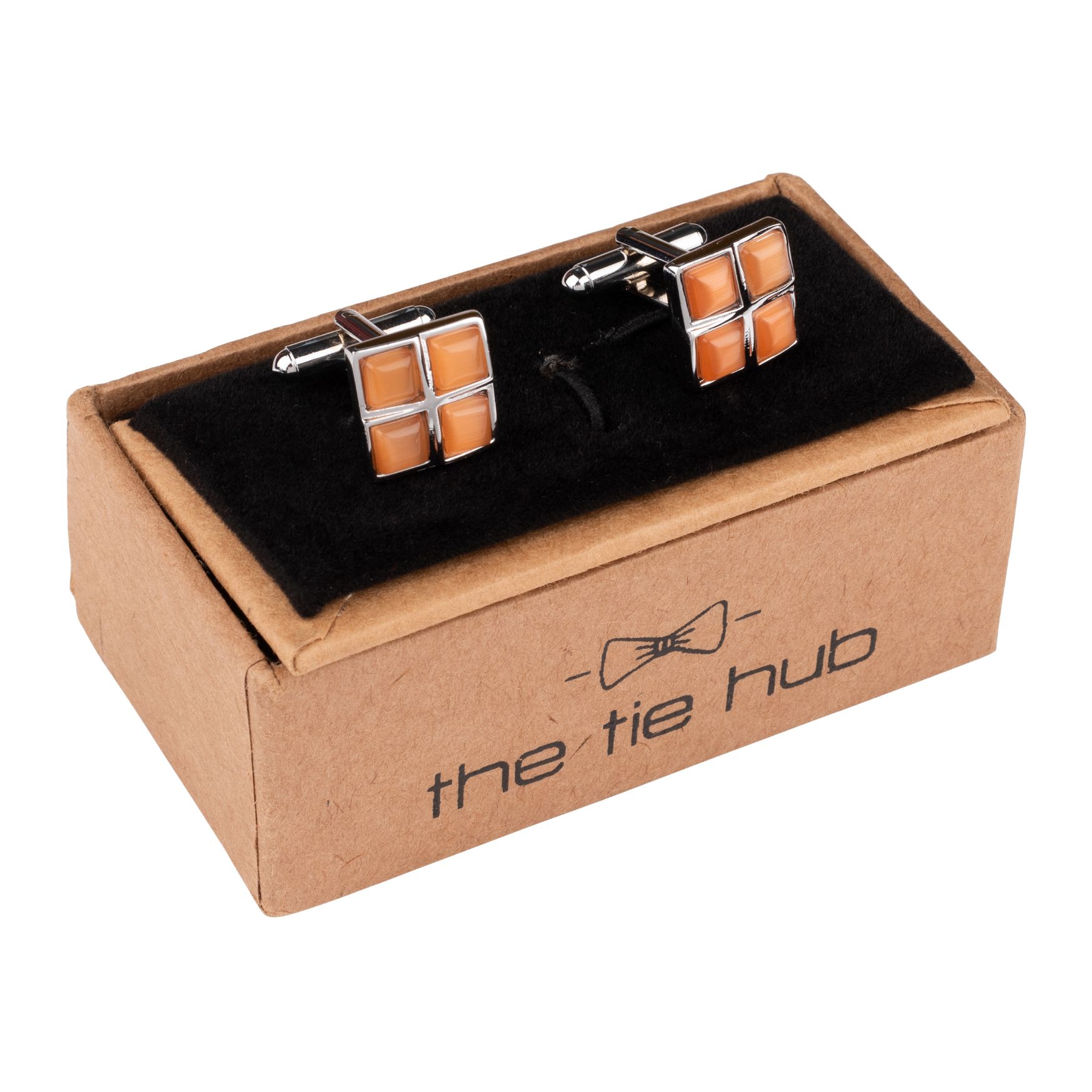 Orange Formal Brass Cufflinks for Men