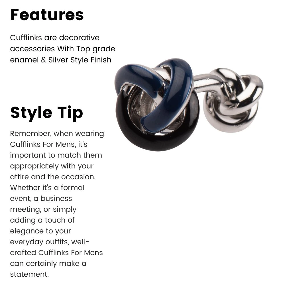 Black Formal Brass Cufflinks for Men