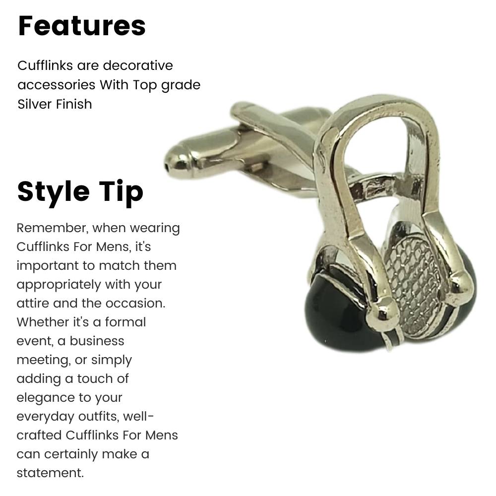 Silver Quirky Brass Cufflinks for Men