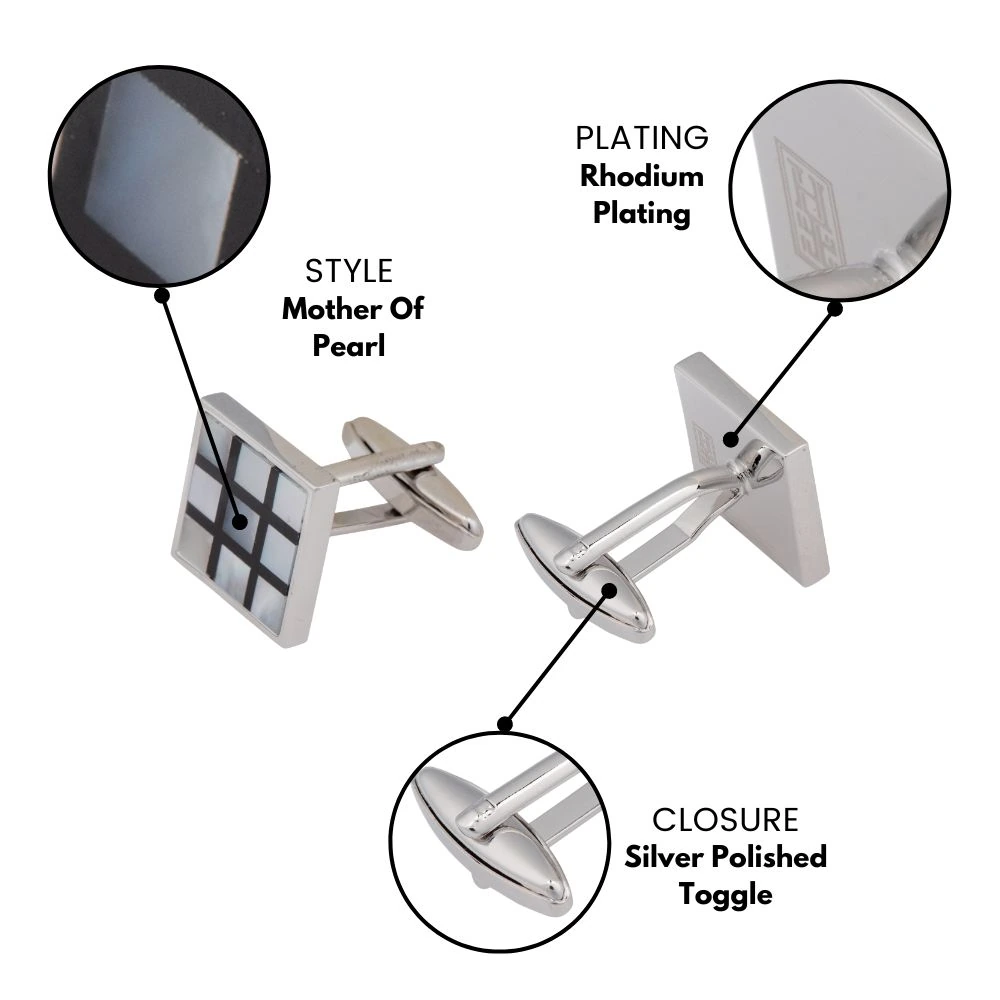Black Mother of Pearl Cufflinks for Men