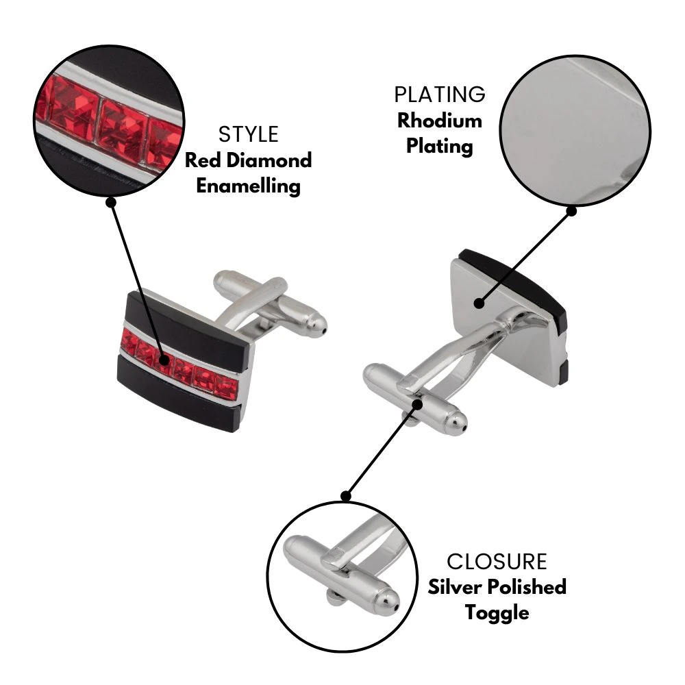 Black Formal Brass Cufflinks for Men