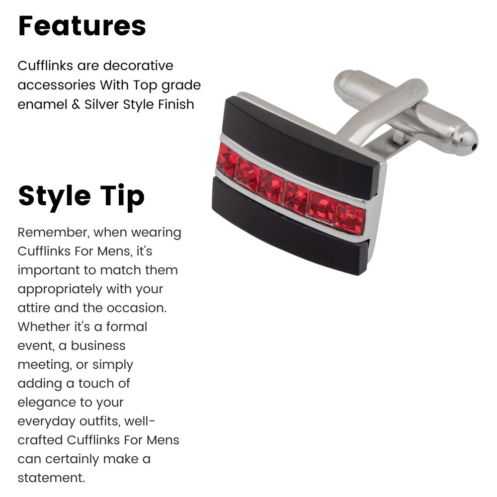 Black Formal Brass Cufflinks for Men