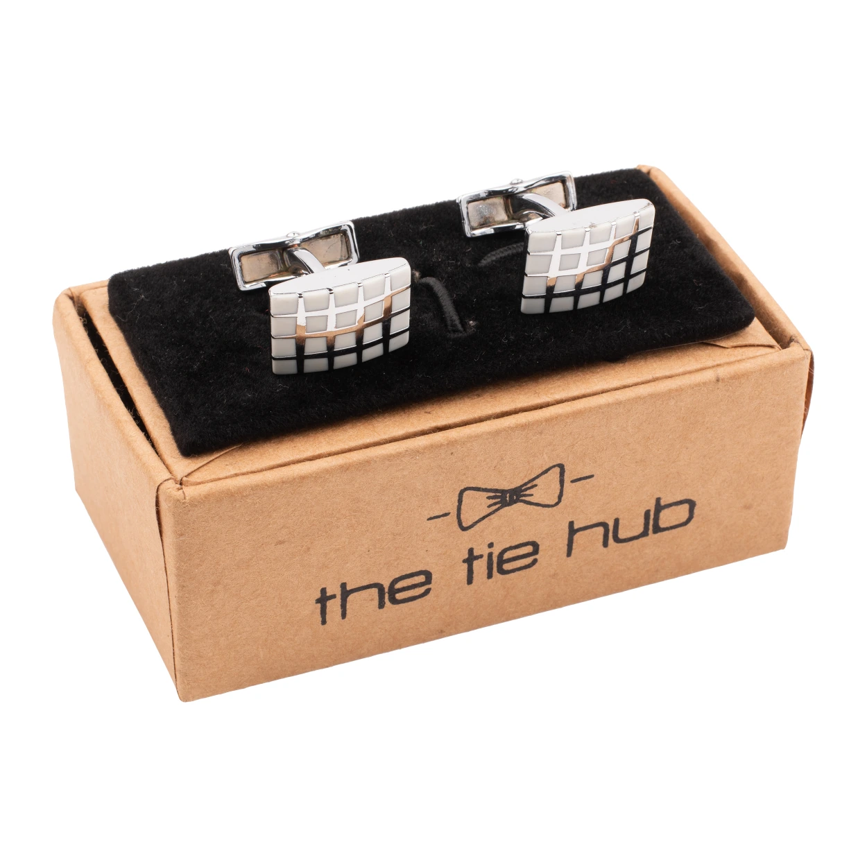 White Formal Brass Cufflinks for Men