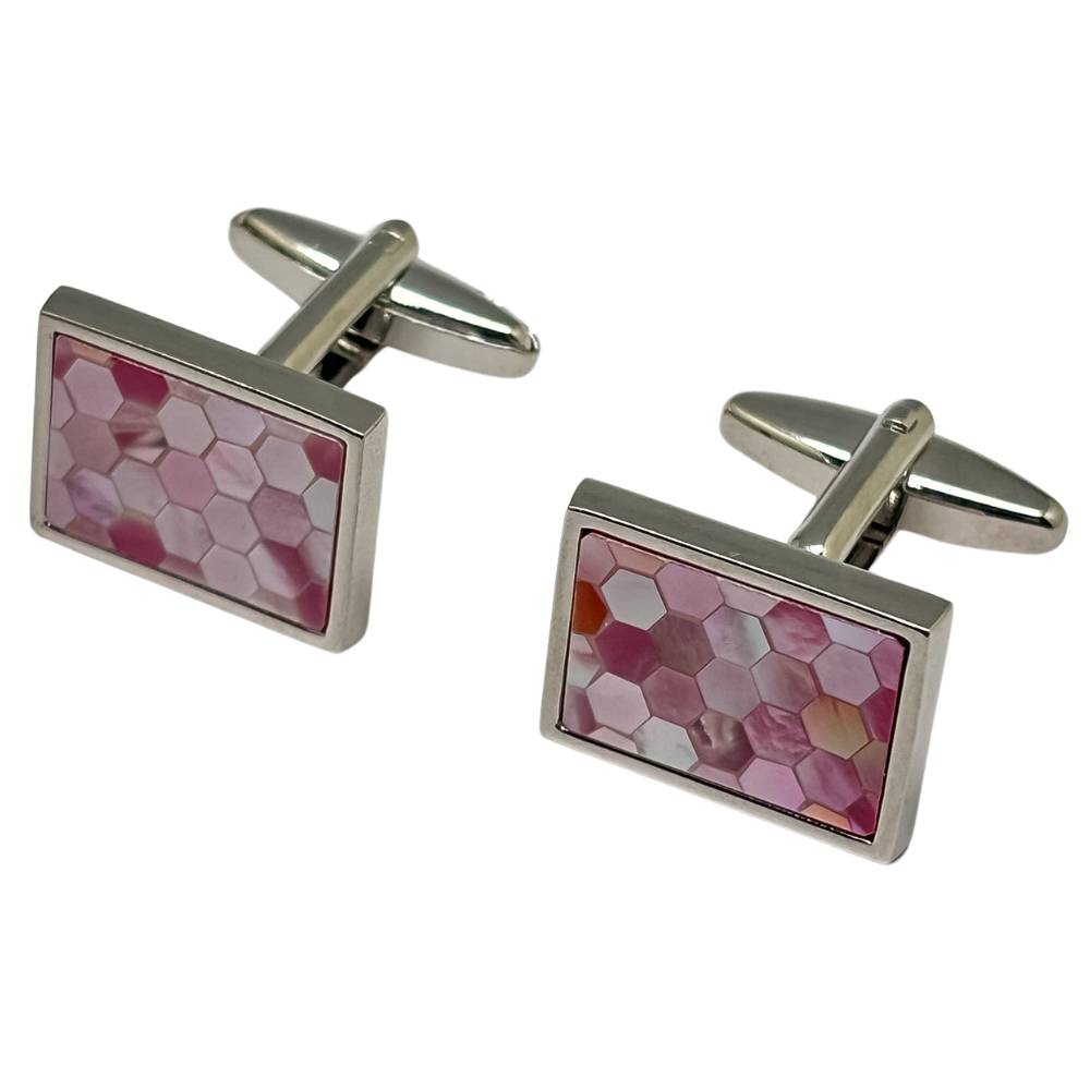 Pink Formal Brass Cufflinks for Men