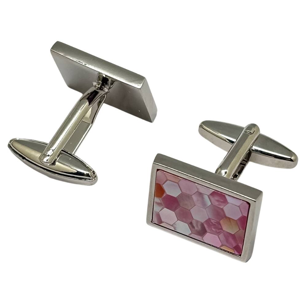 Pink Formal Brass Cufflinks for Men
