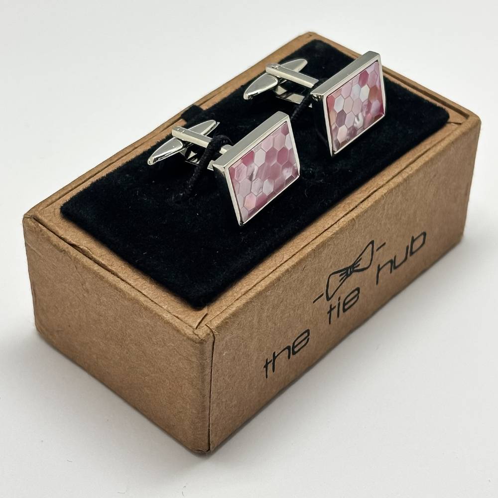 Pink Formal Brass Cufflinks for Men