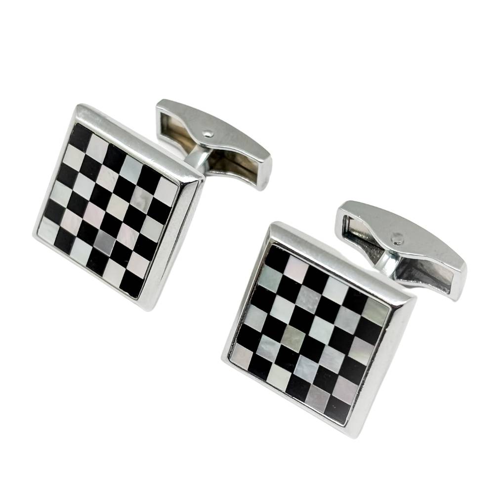 Silver Mother of Pearl Cufflinks for Men