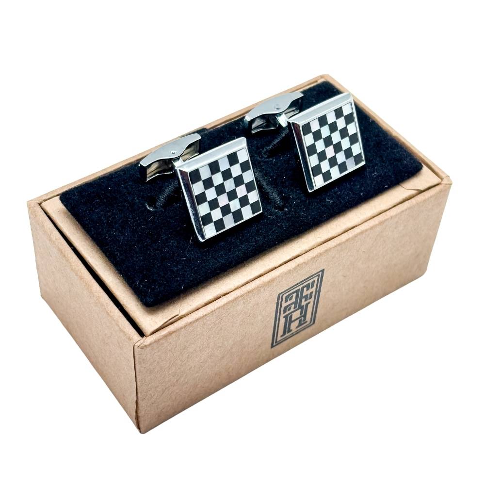 Silver Mother of Pearl Cufflinks for Men