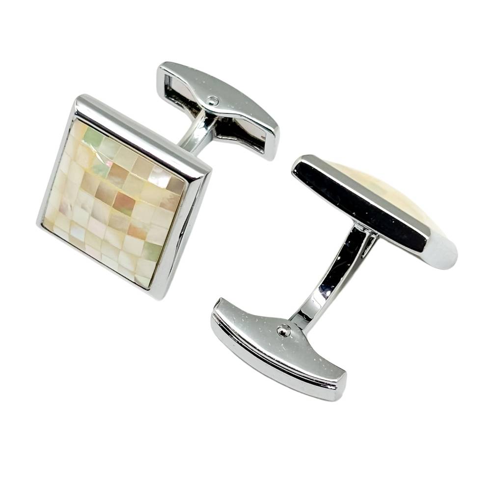 White Mother of Pearl Cufflinks for Men
