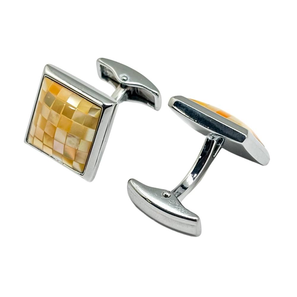 Yellow Mother of Pearl Cufflinks for Men