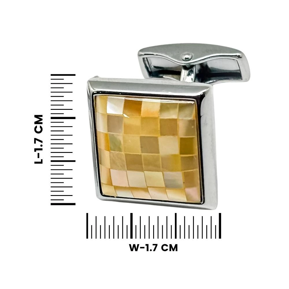Yellow Mother of Pearl Cufflinks for Men