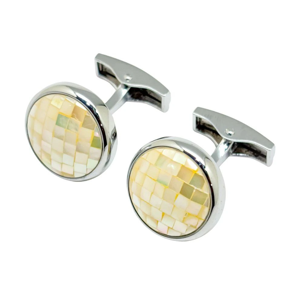 White Mother of Pearl Cufflinks for Men