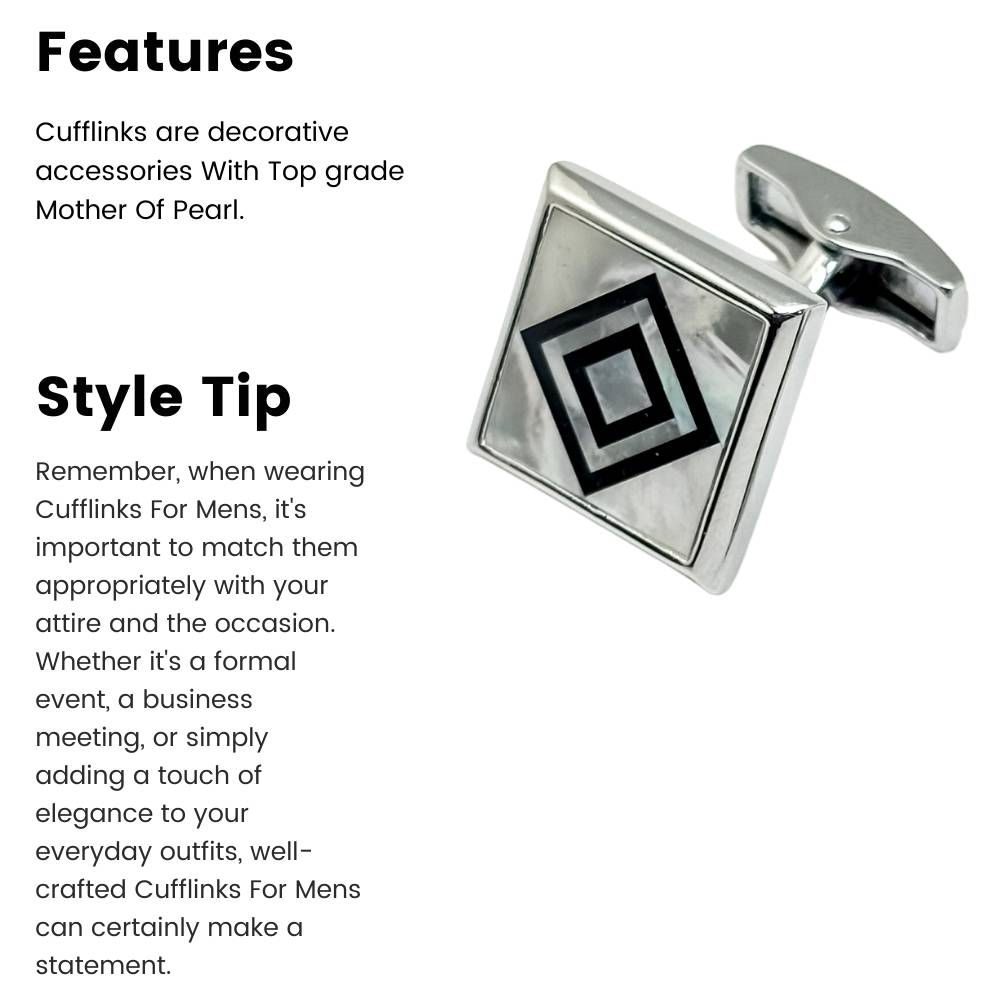White Mother of Pearl Cufflinks for Men
