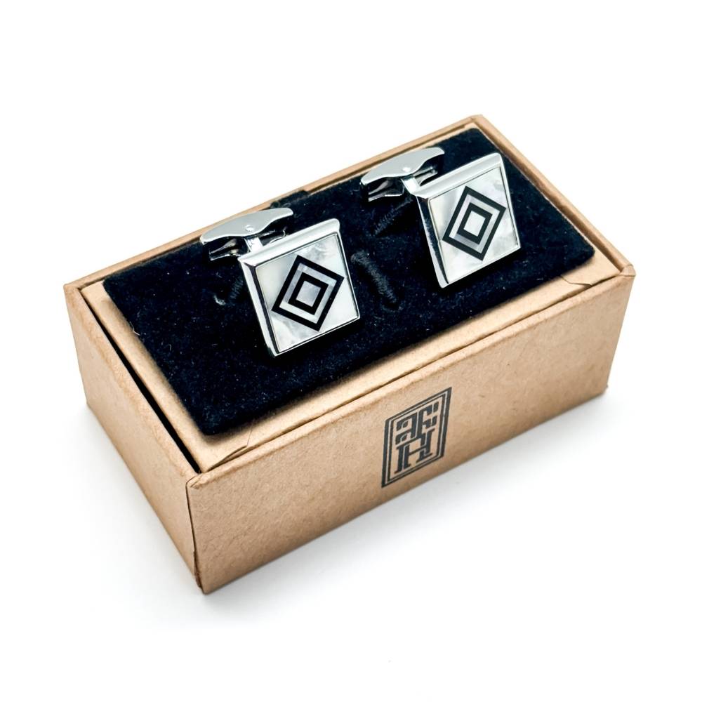 White Mother of Pearl Cufflinks for Men