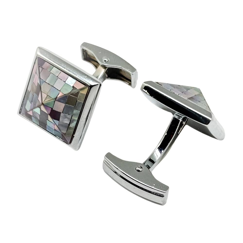 Silver Mother of Pearl Cufflinks for Men
