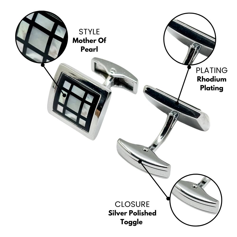 Black Mother of Pearl Cufflinks for Men