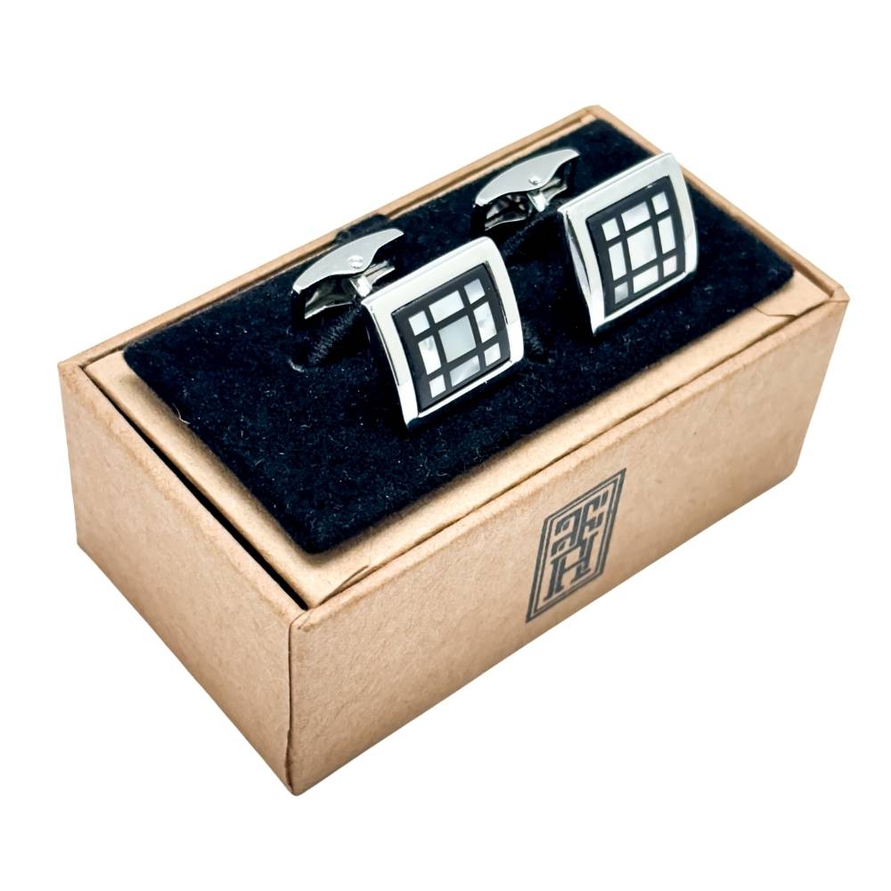 Black Mother of Pearl Cufflinks for Men