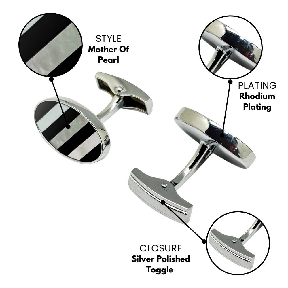 White Mother of Pearl Cufflinks for Men