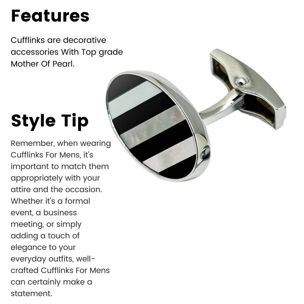 White Mother of Pearl Cufflinks for Men