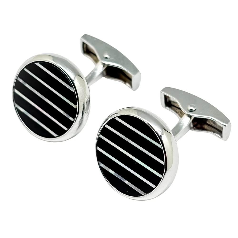 Black Formal Brass Cufflinks for Men
