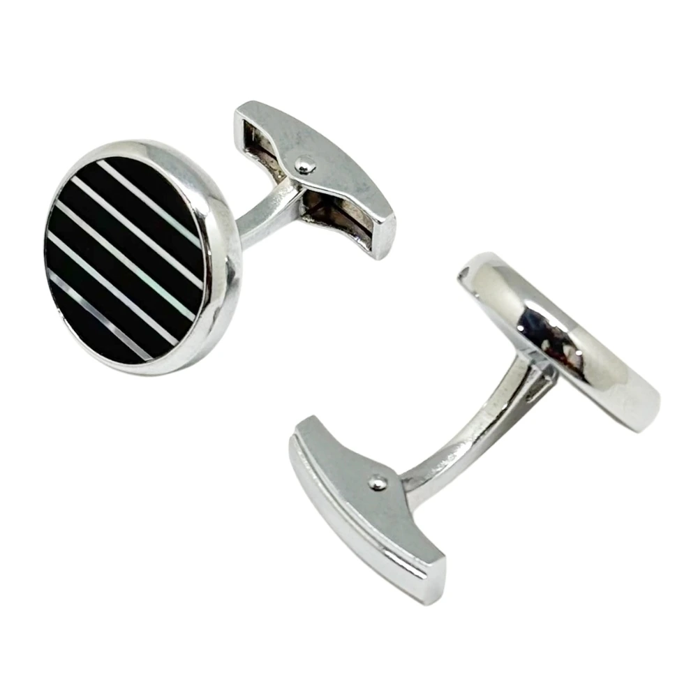 Black Formal Brass Cufflinks for Men