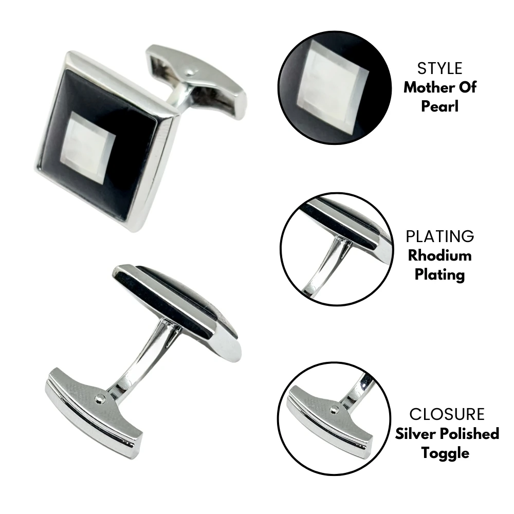 Black Mother of Pearl Cufflinks for Men