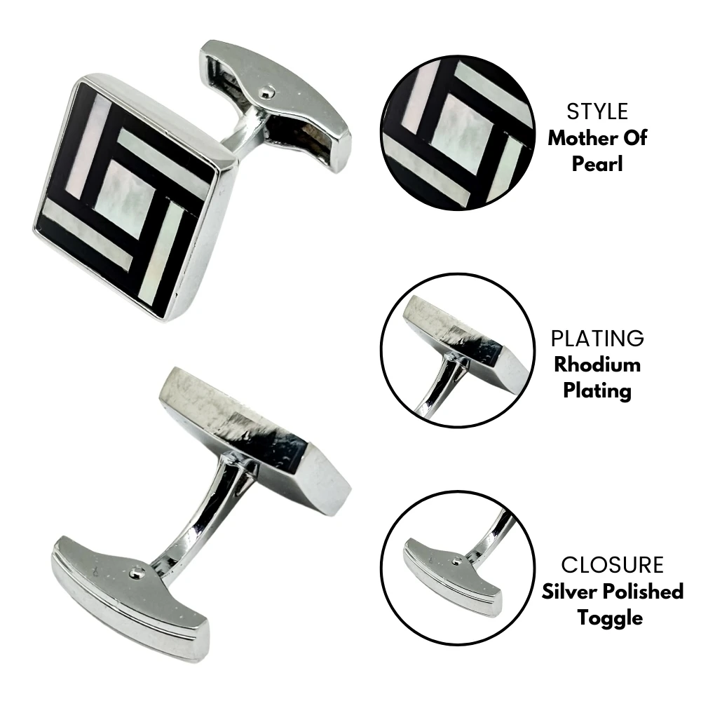 Black Mother of Pearl Cufflinks for Men
