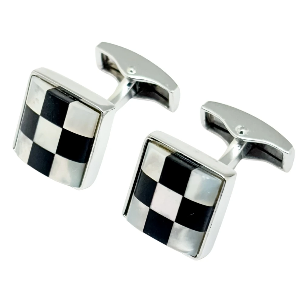 Silver Mother of Pearl Cufflinks for Men