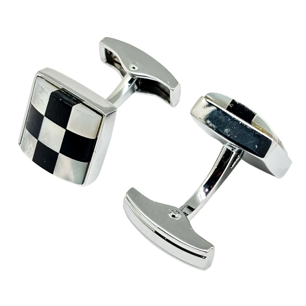 Silver Mother of Pearl Cufflinks for Men
