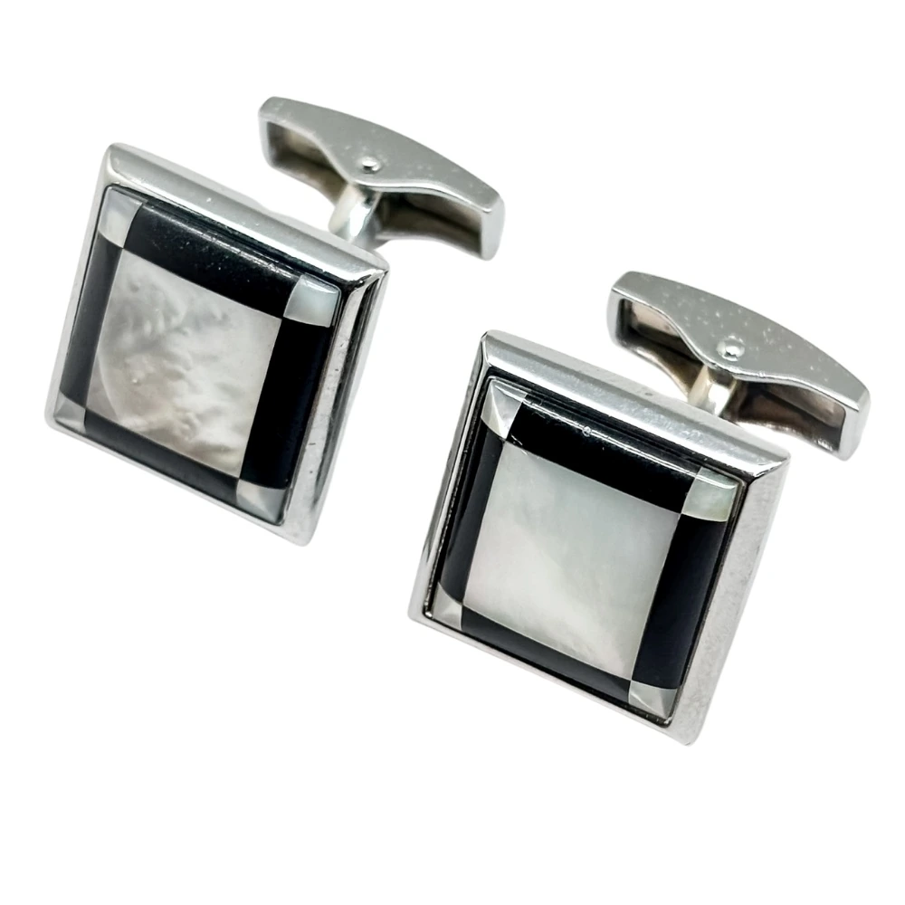 Silver Mother of Pearl Cufflinks for Men