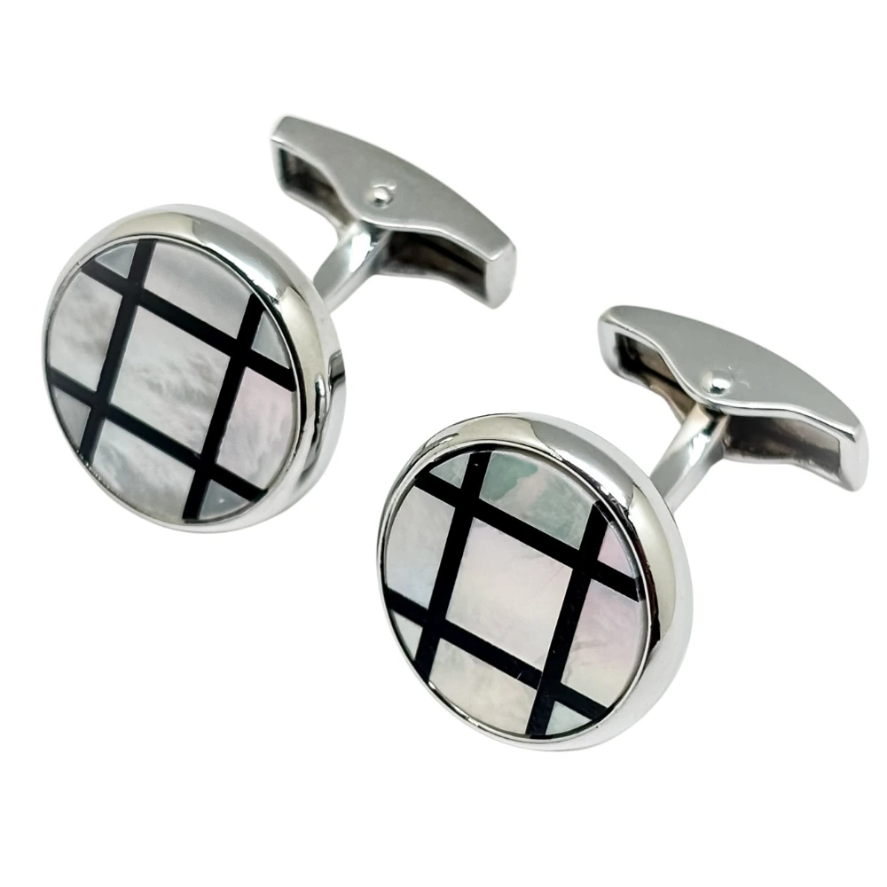 White Mother of Pearl Cufflinks for Men