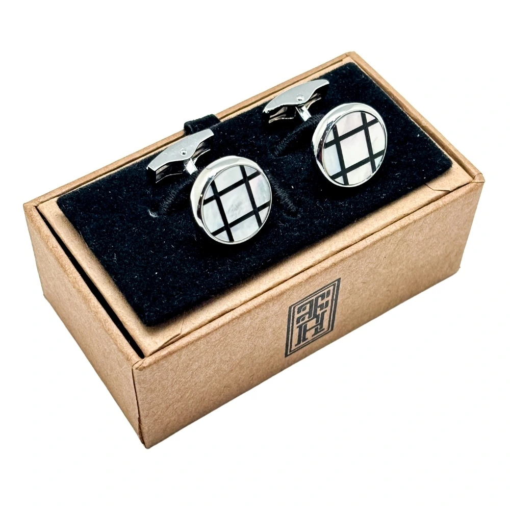 White Mother of Pearl Cufflinks for Men