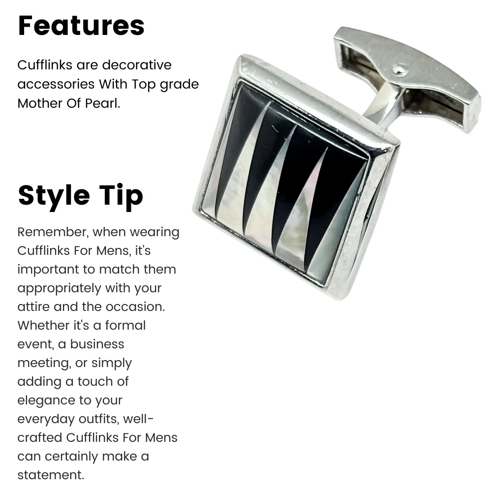 Silver Formal Brass Cufflinks for Men