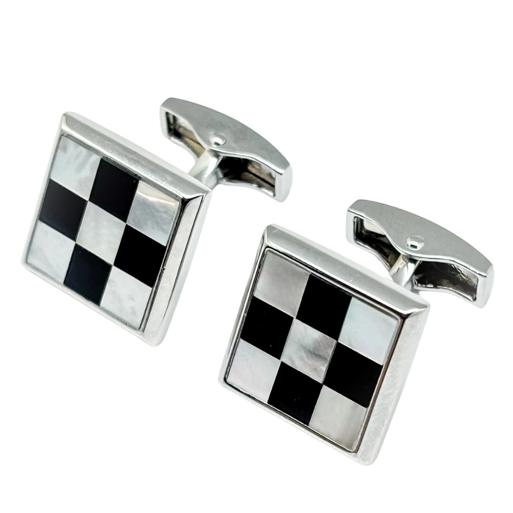 Silver Mother of Pearl Cufflinks for Men