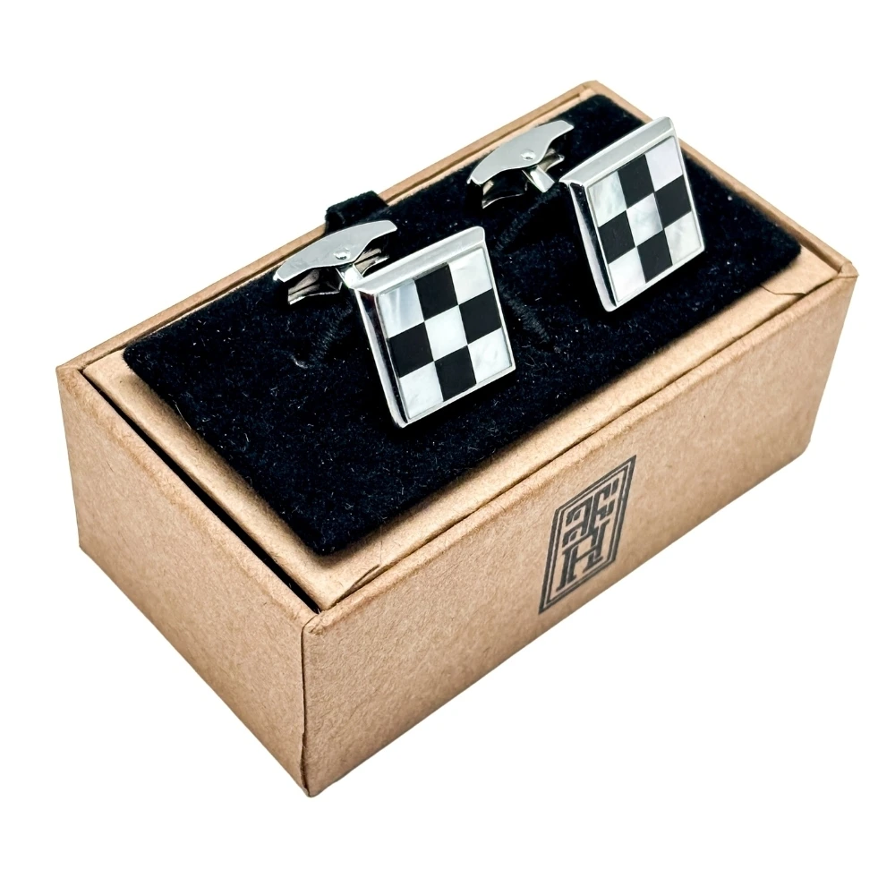 Silver Mother of Pearl Cufflinks for Men