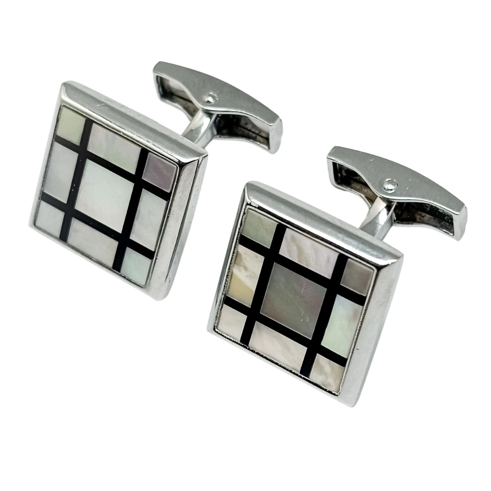 White Mother of Pearl Cufflinks for Men