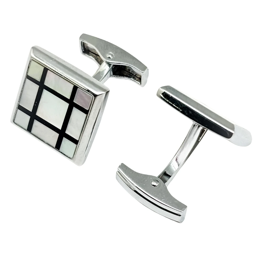 White Mother of Pearl Cufflinks for Men