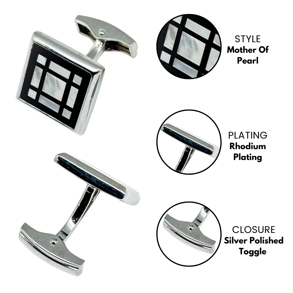 Black Mother of Pearl Cufflinks for Men