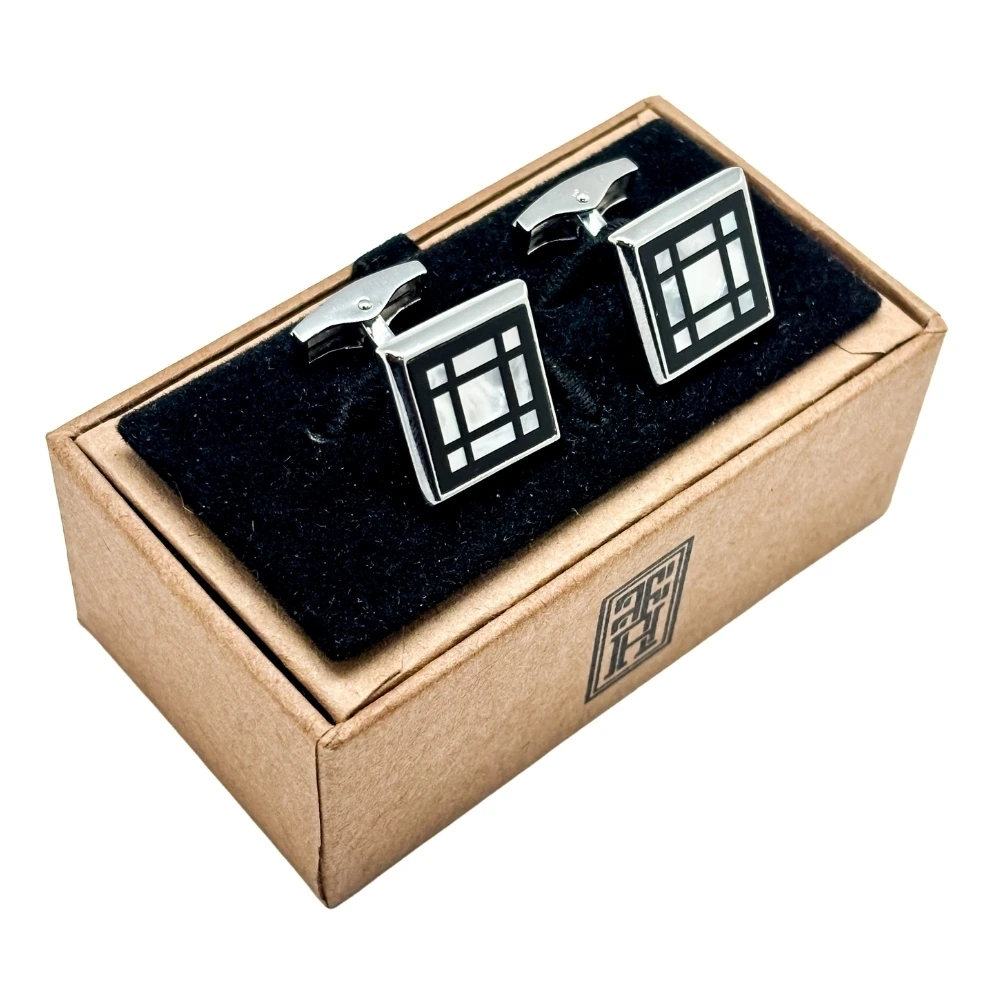 Black Mother of Pearl Cufflinks for Men