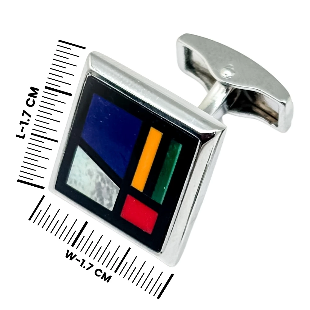 Navy Blue Formal Brass Cufflinks for Men