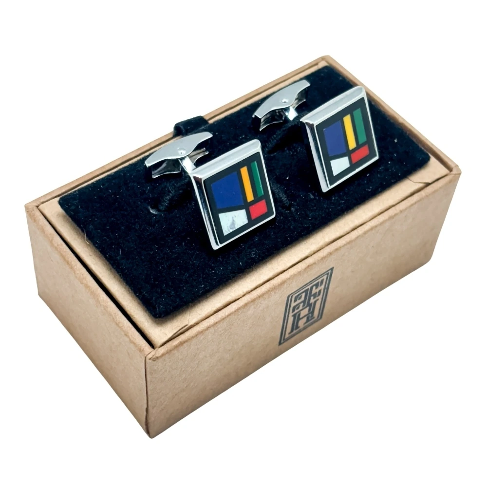 Navy Blue Formal Brass Cufflinks for Men