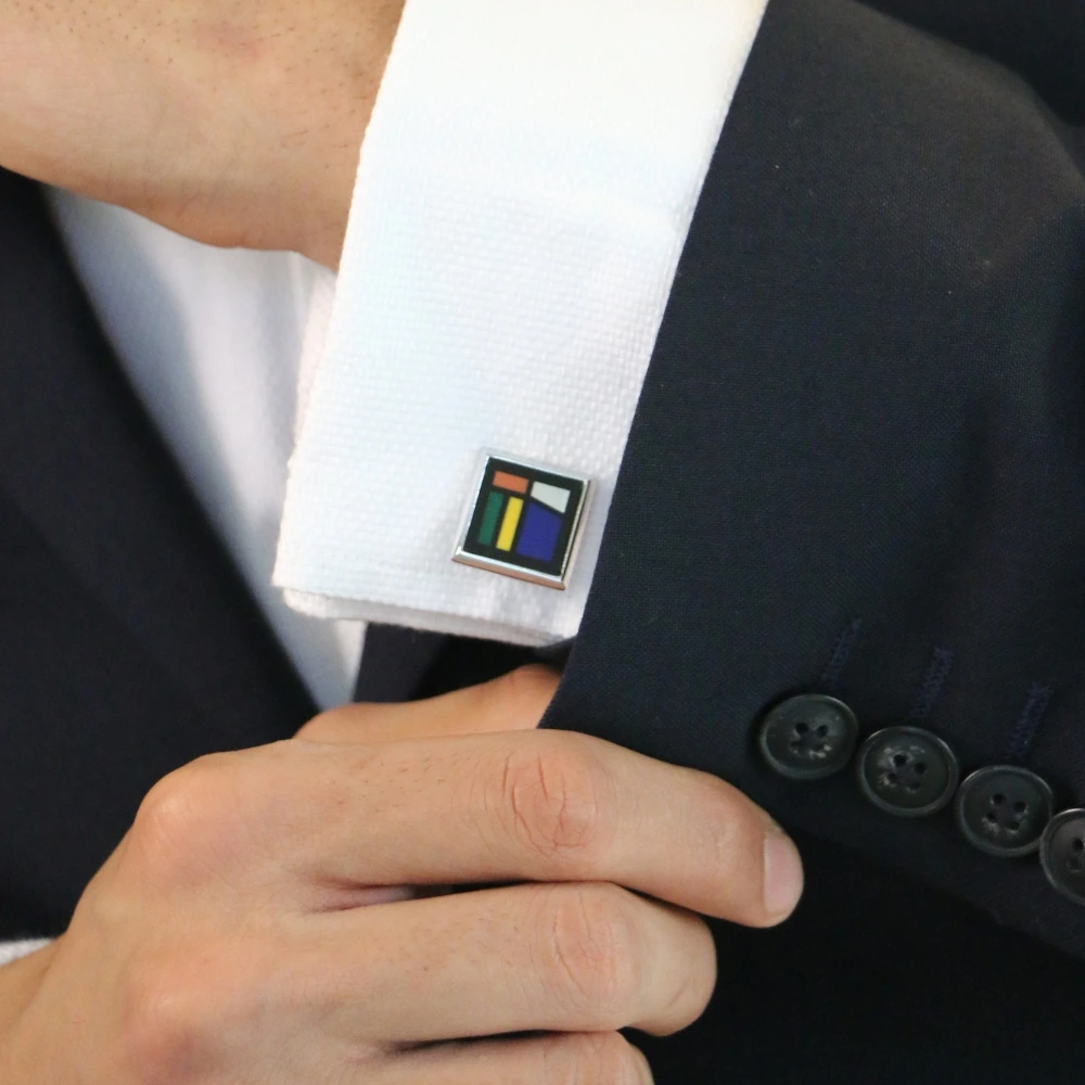 Navy Blue Formal Brass Cufflinks for Men