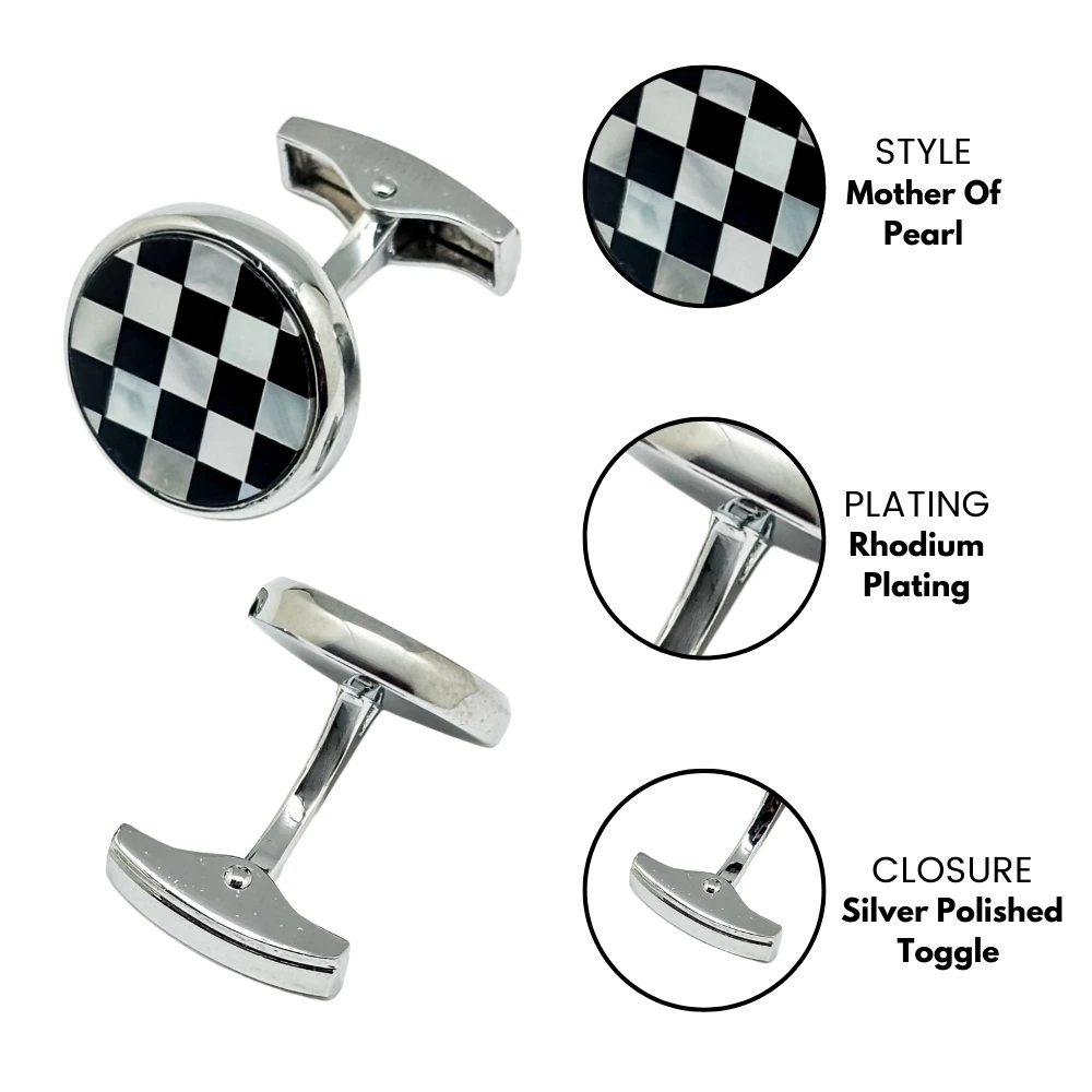 Black Mother of Pearl Cufflinks for Men