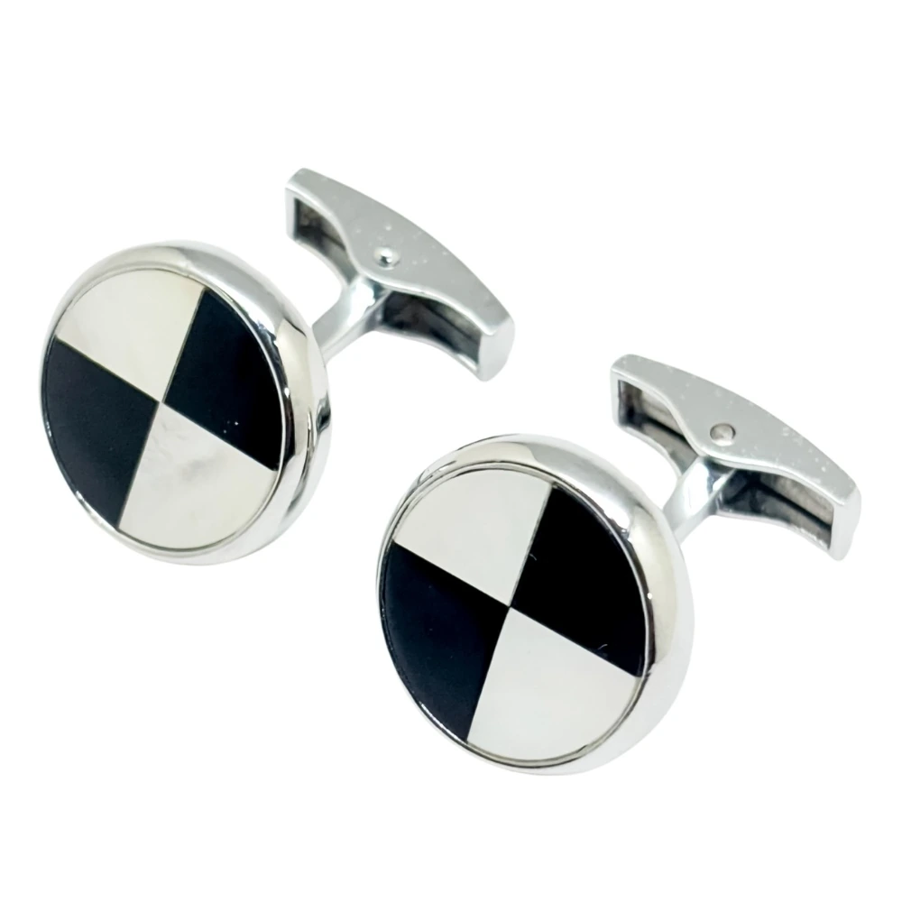 Black Formal Brass Cufflinks for Men